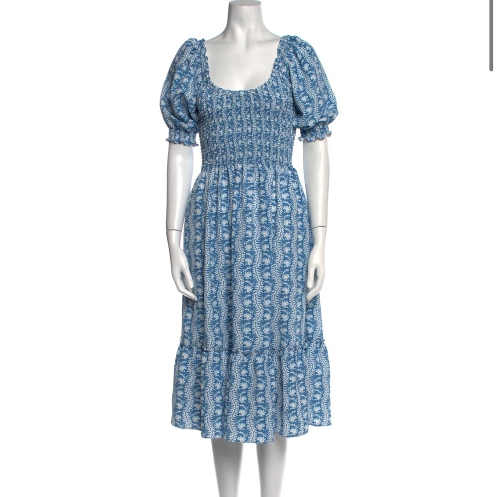 Hill House Blue and White Smocked Tiered Sundress